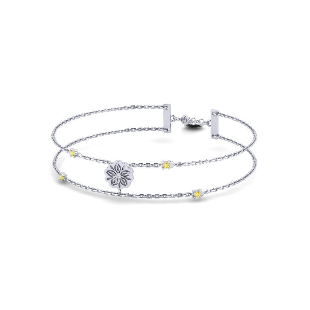 Weiß-Silber Gelber Saphir Damen armband Kanniy