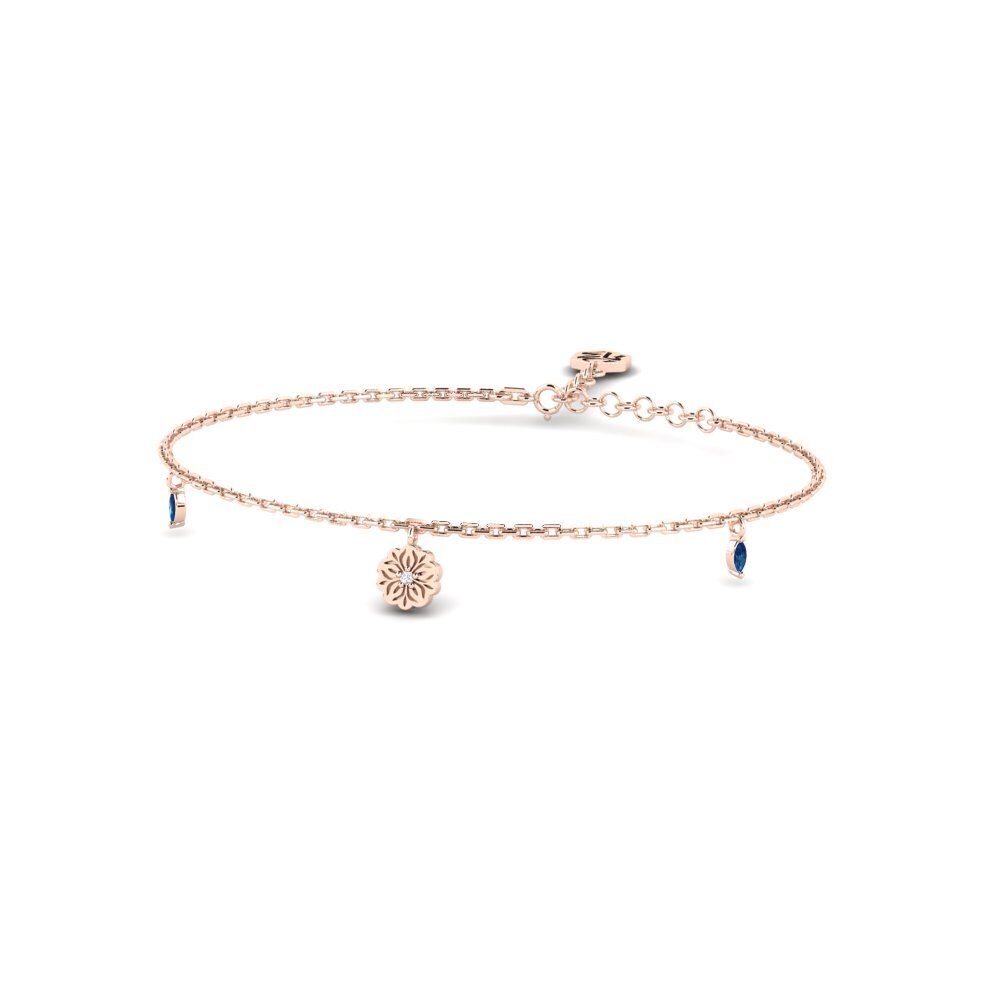 Rotgold 375 Dunkelblauer Zirkonia Damen armband Kleur
