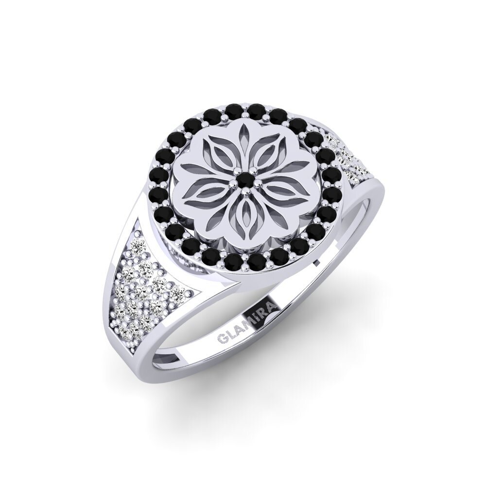 Vàng Trắng 14K black-onyx Nhẫn Kouler