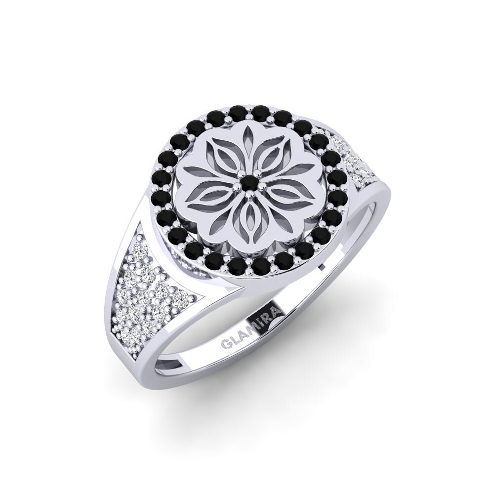 Weißgold 585 Schwarzer Diamant Ring Kouler
