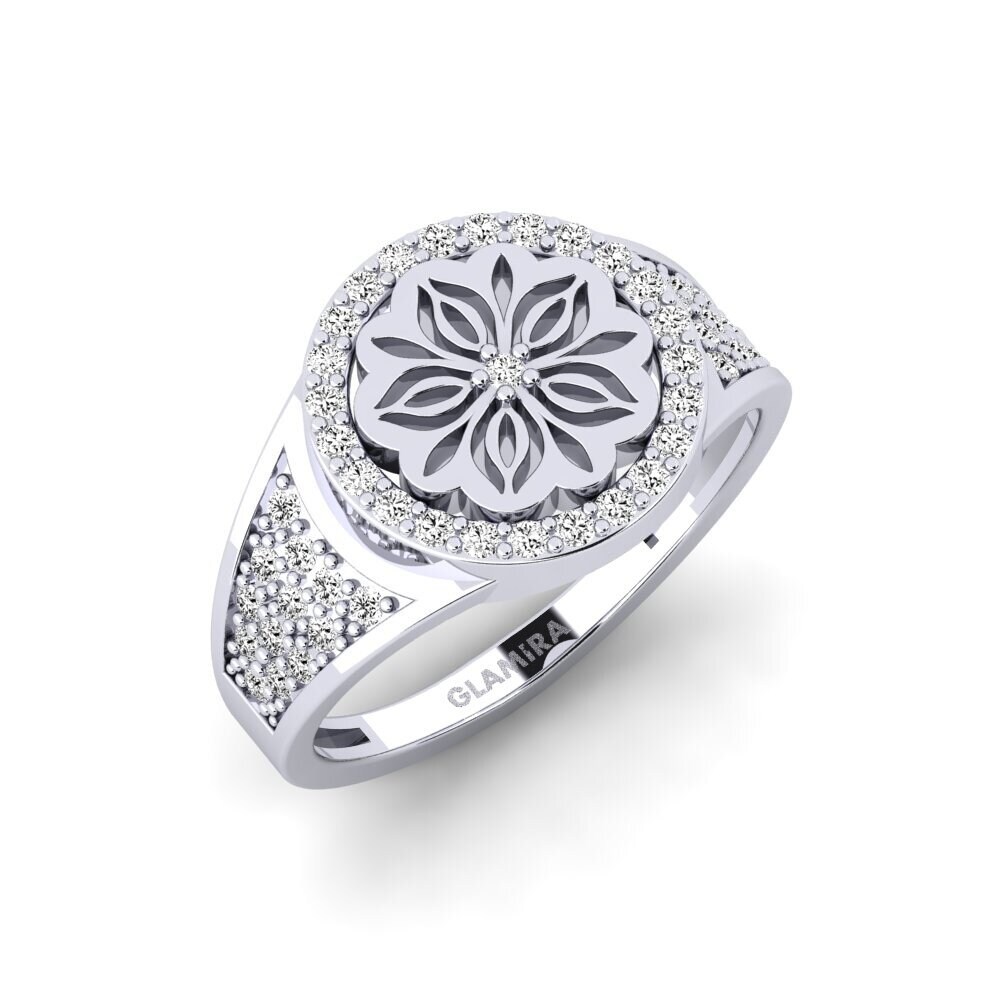 Vàng Trắng 14K Đá Moissanite Nhẫn Kouler
