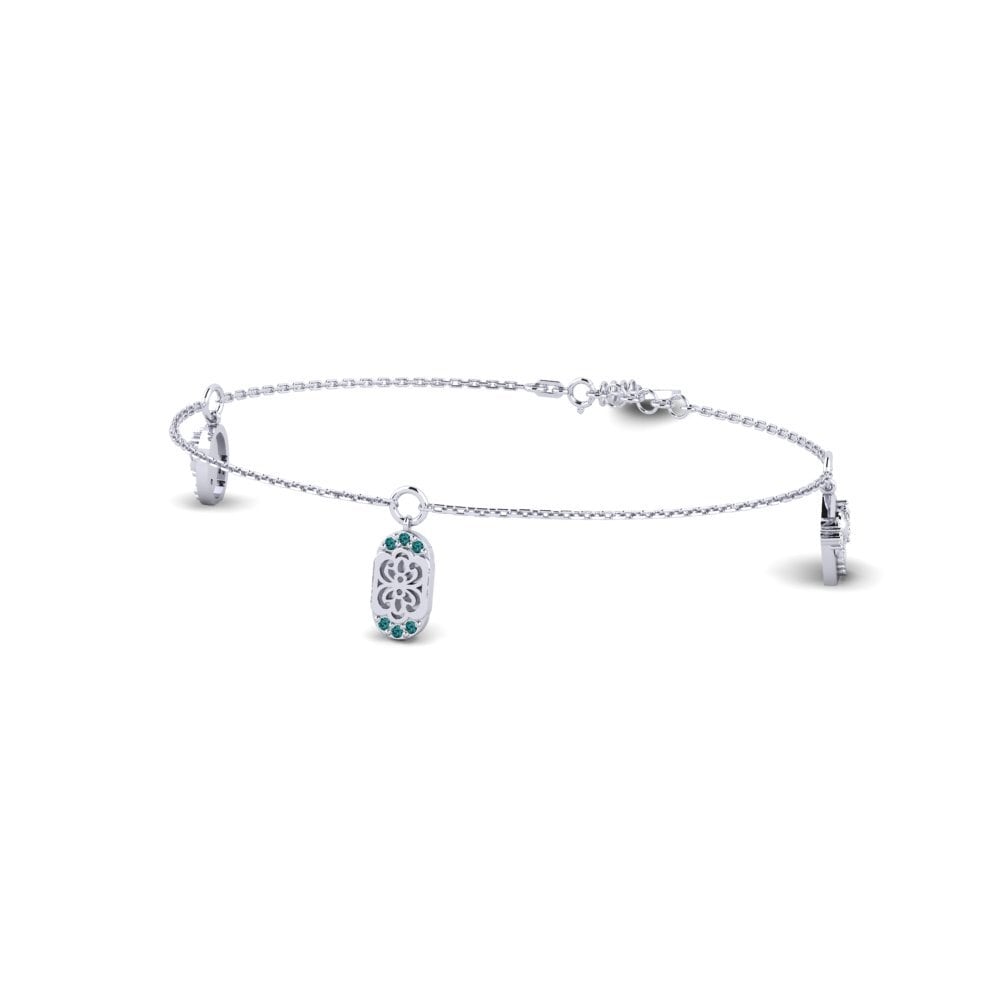 Palladium trắng Kim Cương Xanh Dương Vòng tay nữ Lavandula