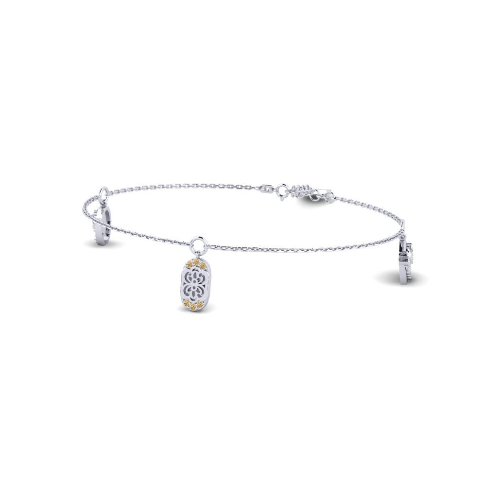 Vàng Trắng 14K Kim Cương Nâu Vòng tay nữ Lavandula