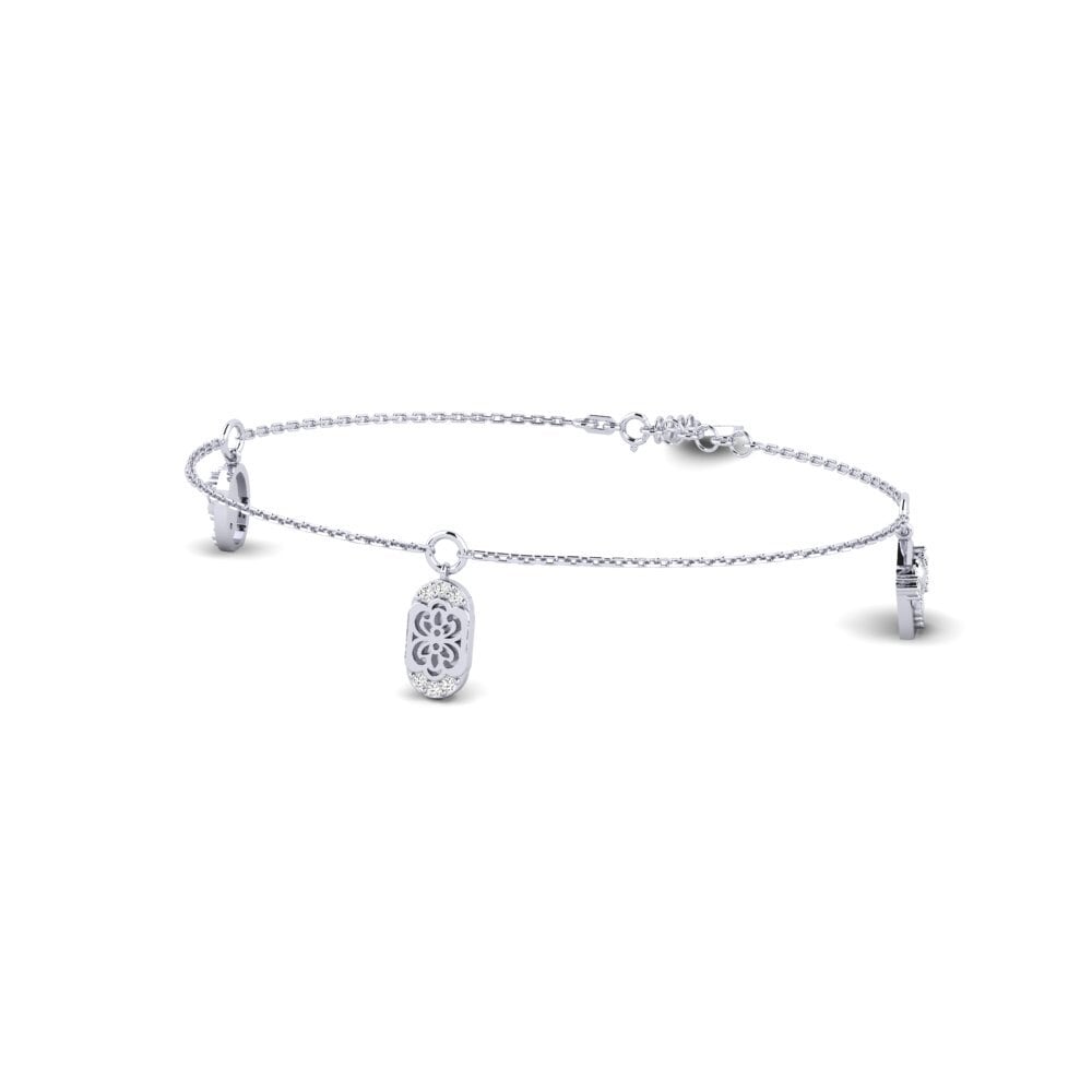 Vàng Trắng 14K Đá Moissanite Vòng tay nữ Lavandula