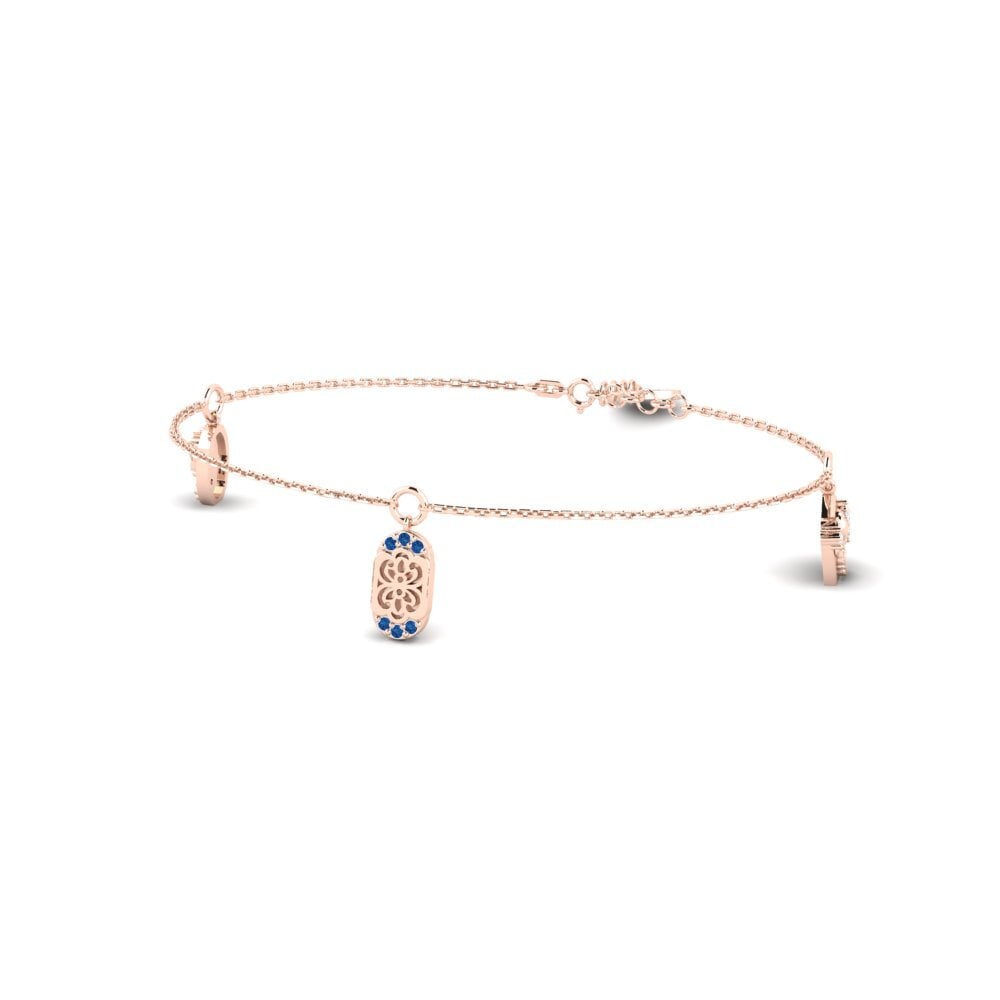 Rotgold 375 Dunkelblauer Zirkonia Damen armband Lavandula