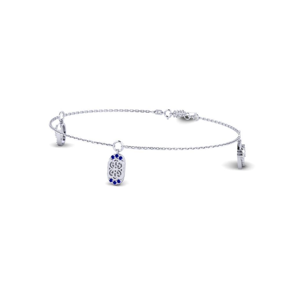 Vàng Trắng 14K Đá Sapphire Vòng tay nữ Lavandula