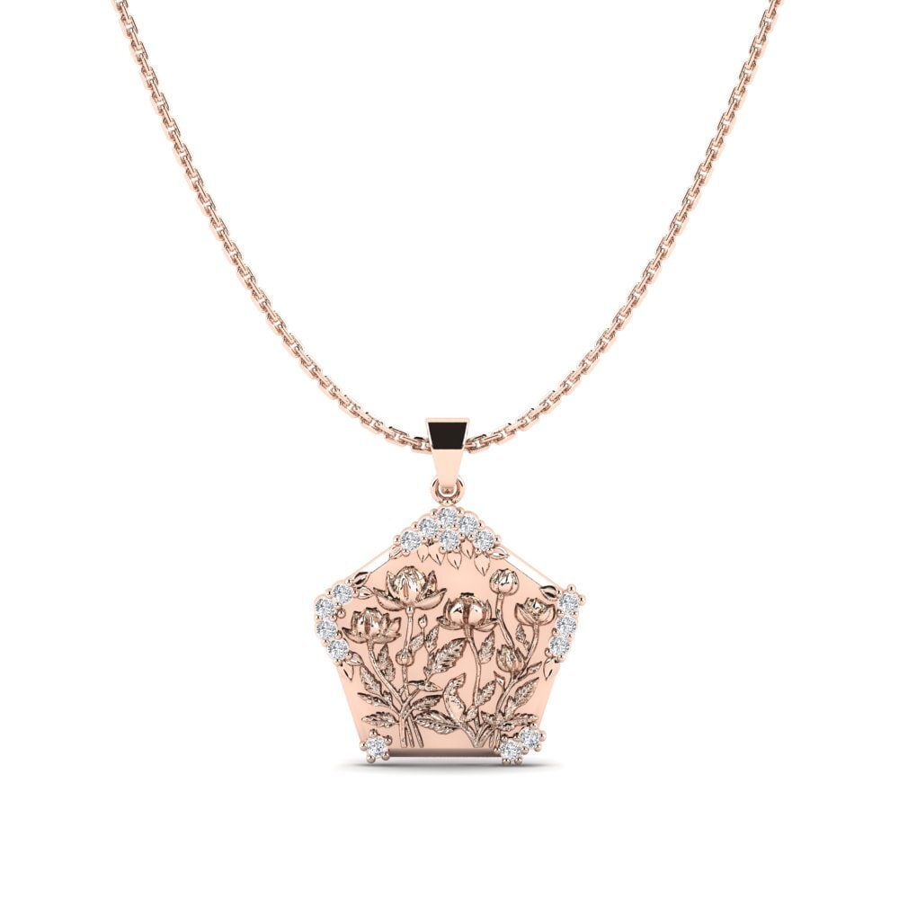 14k Oro Rosa Colgante de Mujer Linaceae