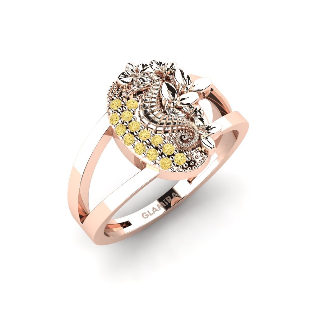 Vàng Hồng 14K Kim Cương Vàng Nhẫn Lunera