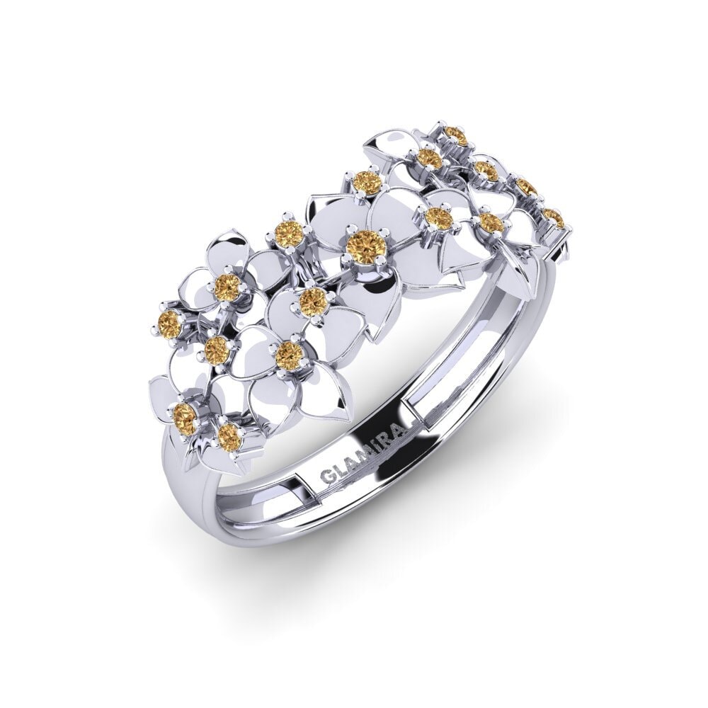 Vàng Trắng 14K Kim Cương Nâu Nhẫn Norra