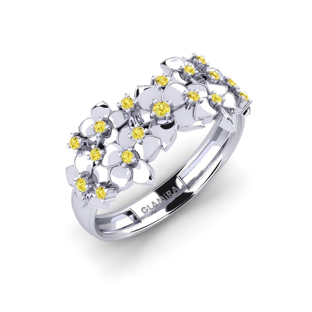 Vàng Trắng 14K Đá Sapphire Vàng Nhẫn Norra