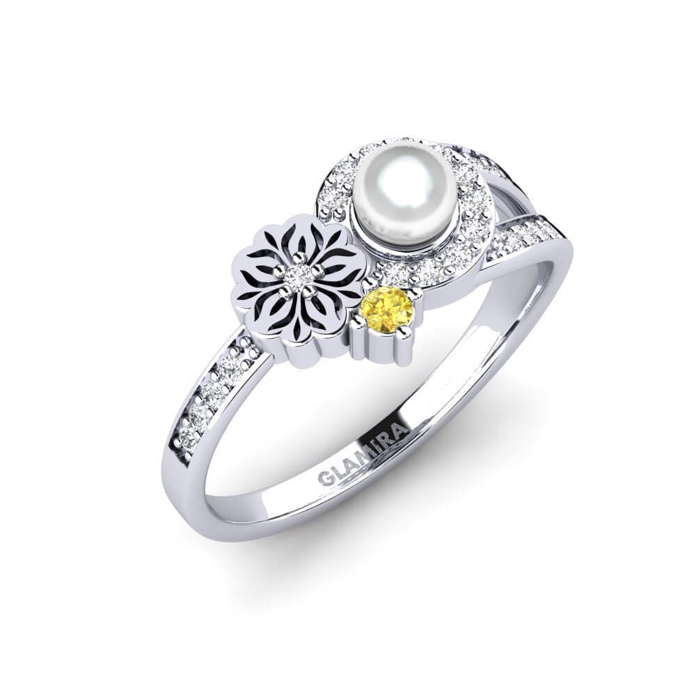Vàng Trắng 14K Đá Sapphire Vàng Nhẫn Nzoroko