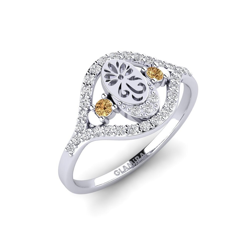 Vàng Trắng 14K Kim Cương Nâu Nhẫn Panqara