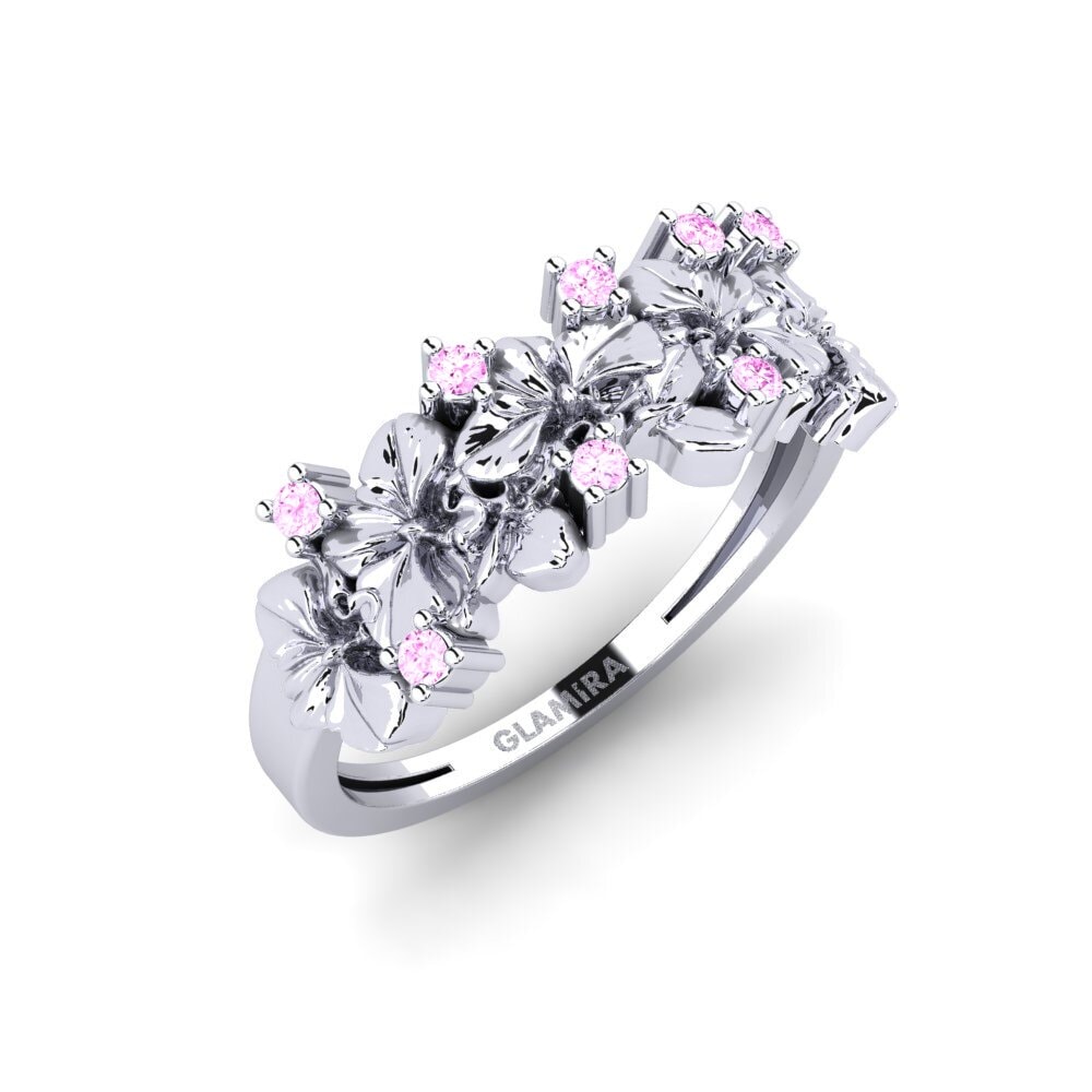 Vàng Trắng 14K Đá Sapphire Hồng Nhẫn Portabellia
