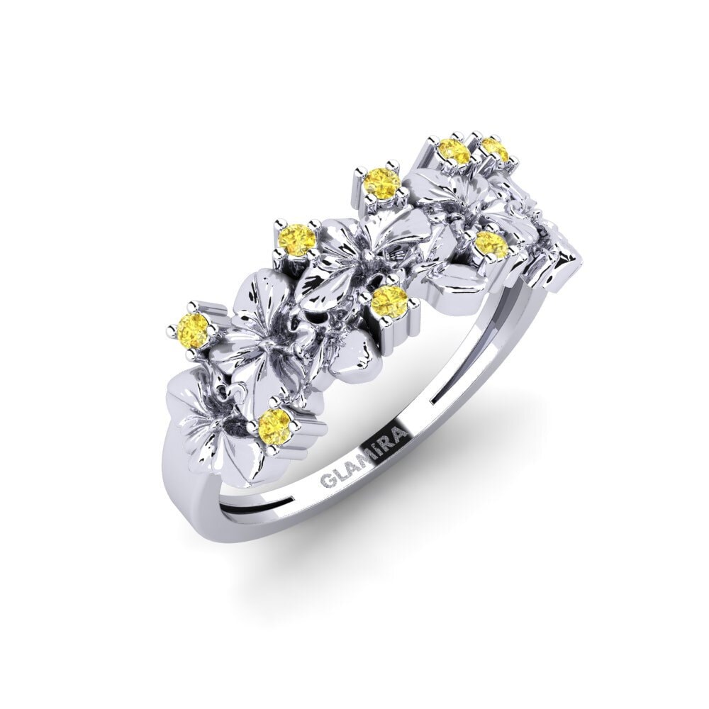 Vàng Trắng 14K Đá Sapphire Vàng Nhẫn Portabellia