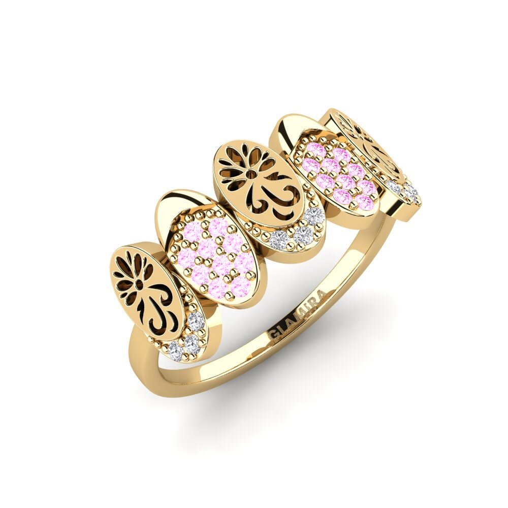 Zafiro Rosado Anillo Qobooru