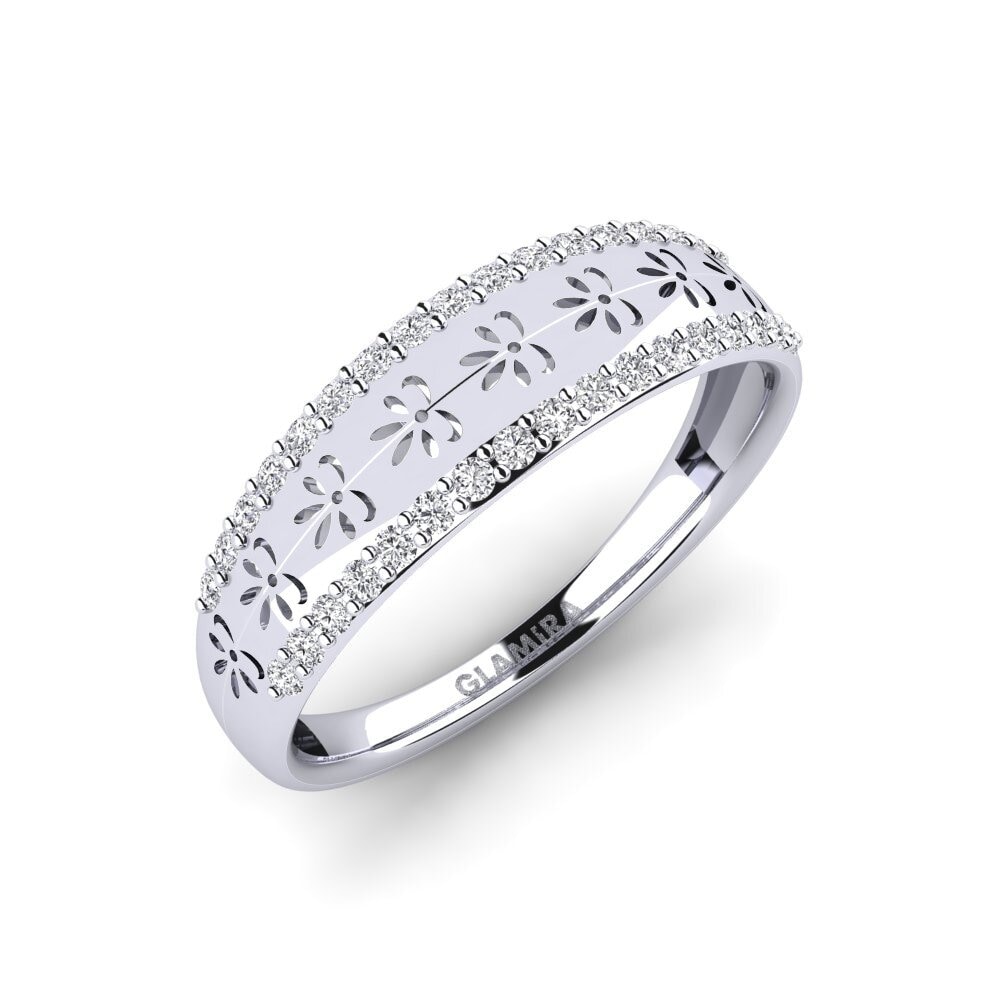 White Silver Ring Ruvara