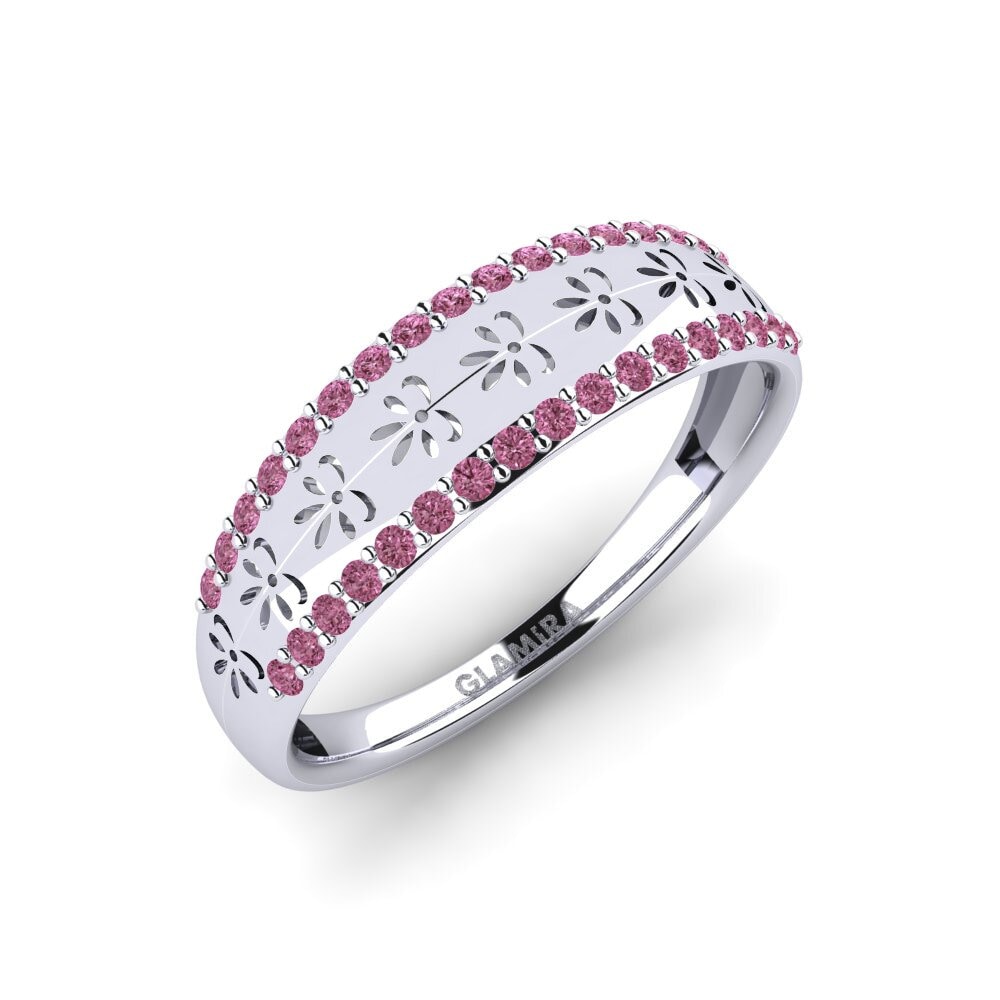 Vàng Trắng 14K Đá Rhodolite Nhẫn Ruvara