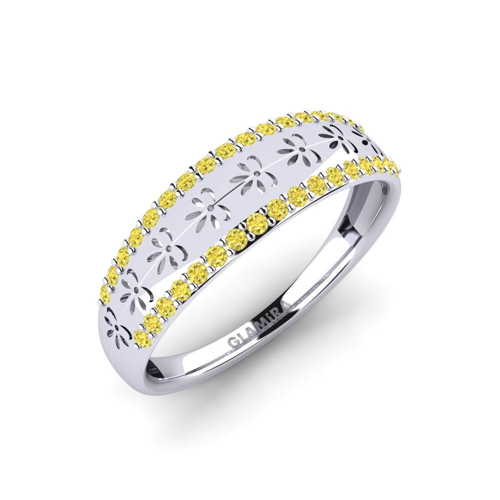 Vàng Trắng 14K Đá Sapphire Vàng Nhẫn Ruvara