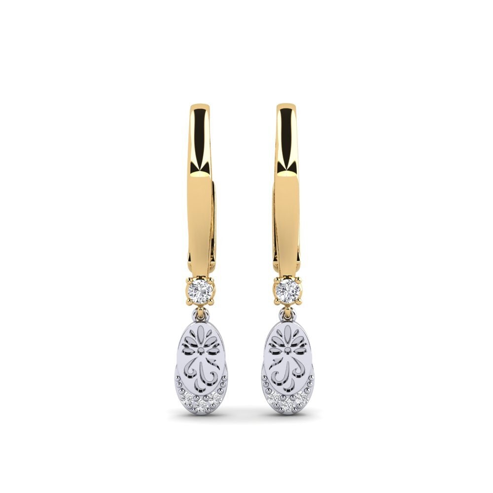 375 Gelb & Weißgold Labor-gezüchteter Diamant Damen ohrring Senikau