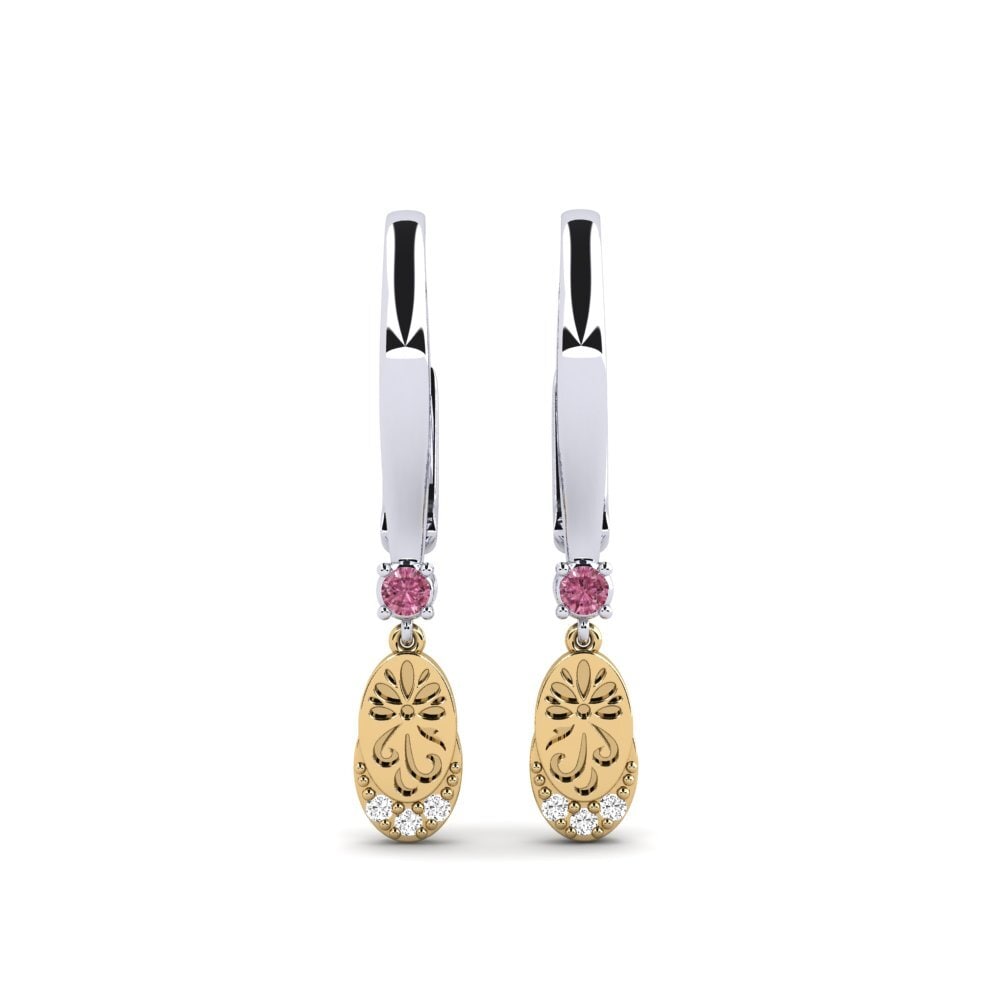 585 Weiß & Gelbgold Rhodolit-Granat Damen ohrring Senikau