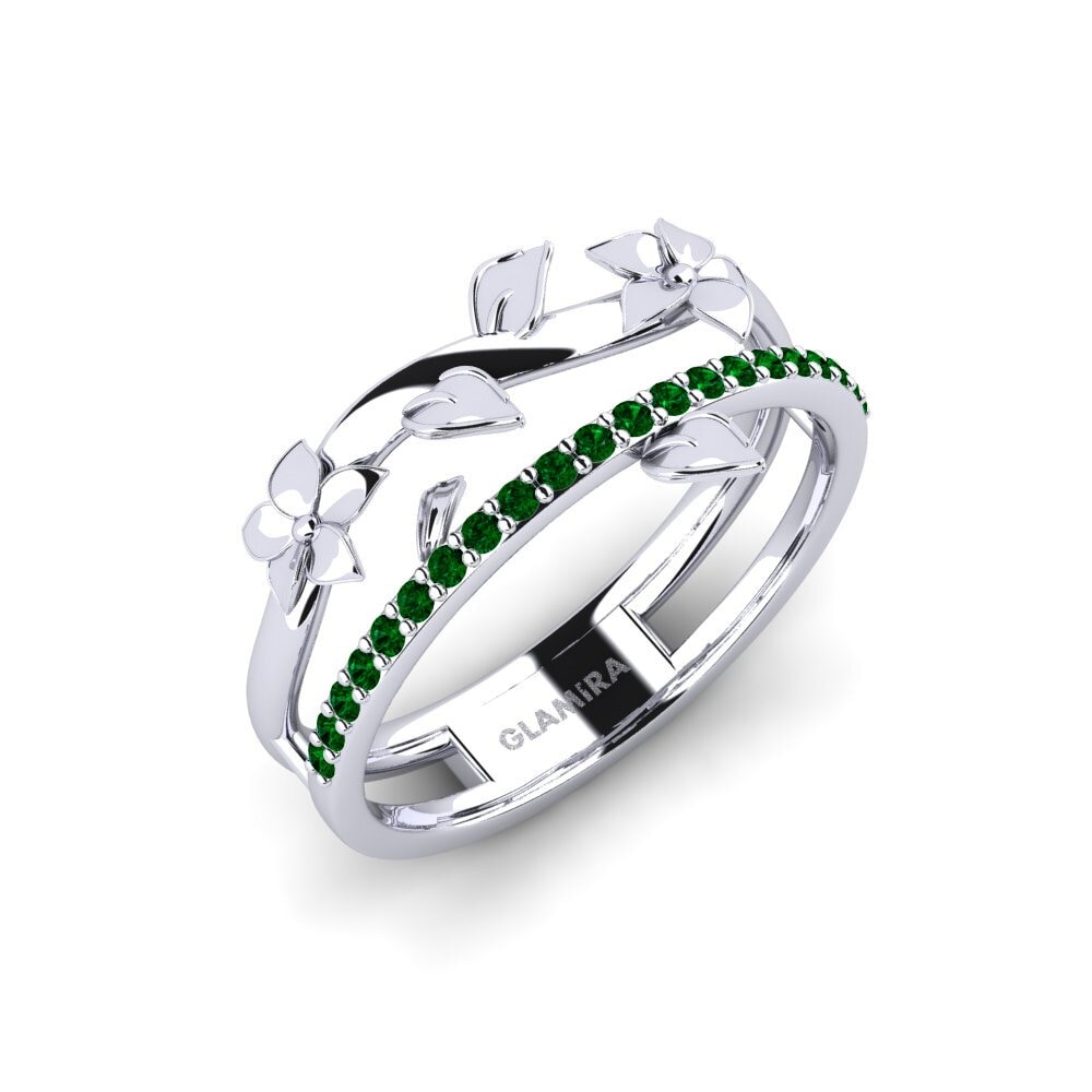 Platin trắng Đá Zirconia Xanh Nhẫn Sloanea
