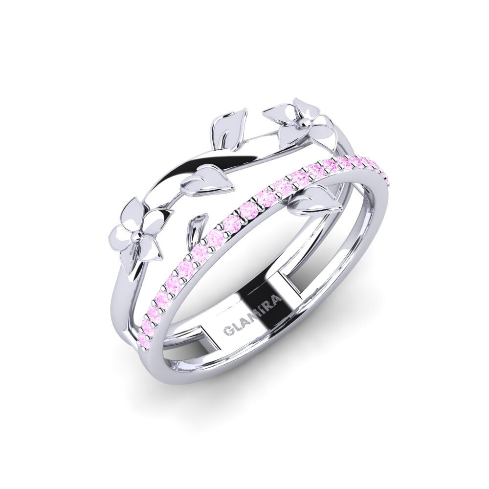 Vàng Trắng 14K Đá Sapphire Hồng Nhẫn Sloanea