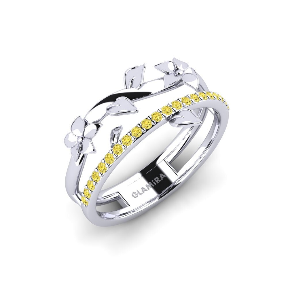 Vàng Trắng 14K Đá Sapphire Vàng Nhẫn Sloanea