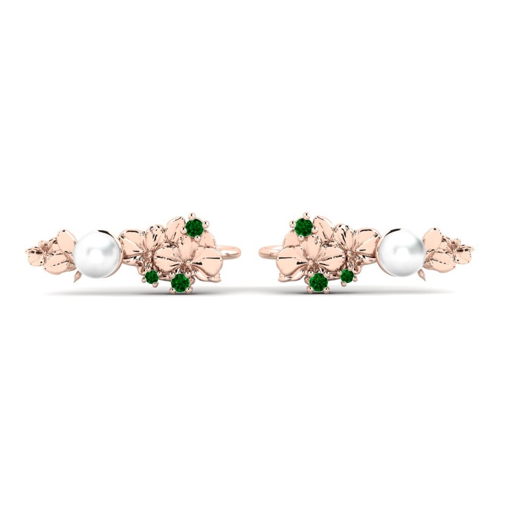 Rotgold 375 Grüner Zirkonia Damen ohrring Sohae - A