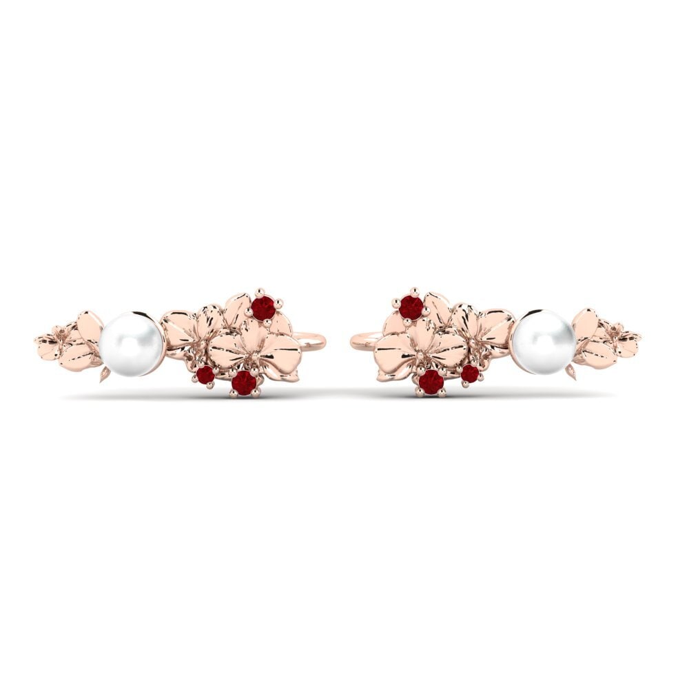 Rotgold 375 Roter Zirkonia Damen ohrring Sohae - A