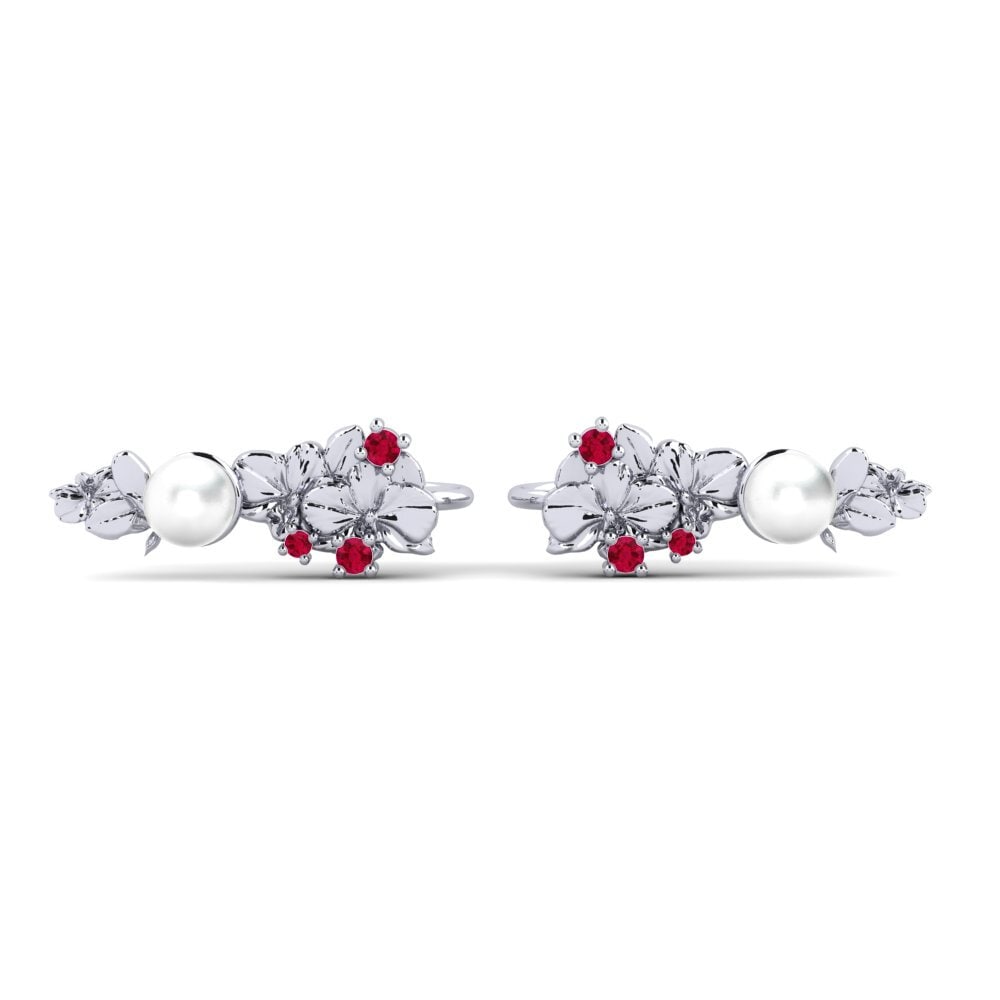 14ct White Gold Ruby Women's Earring Sohae - A