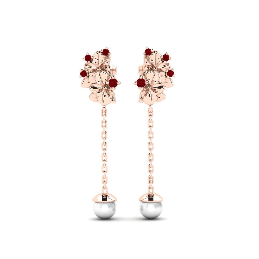 Rotgold 375 Roter Zirkonia Damen ohrring Sohae - B