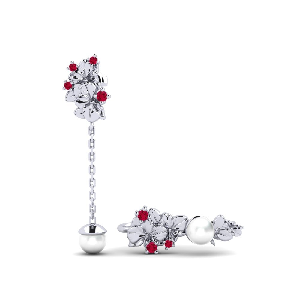 14ct White Gold Ruby Women's Earring Sohae - SET