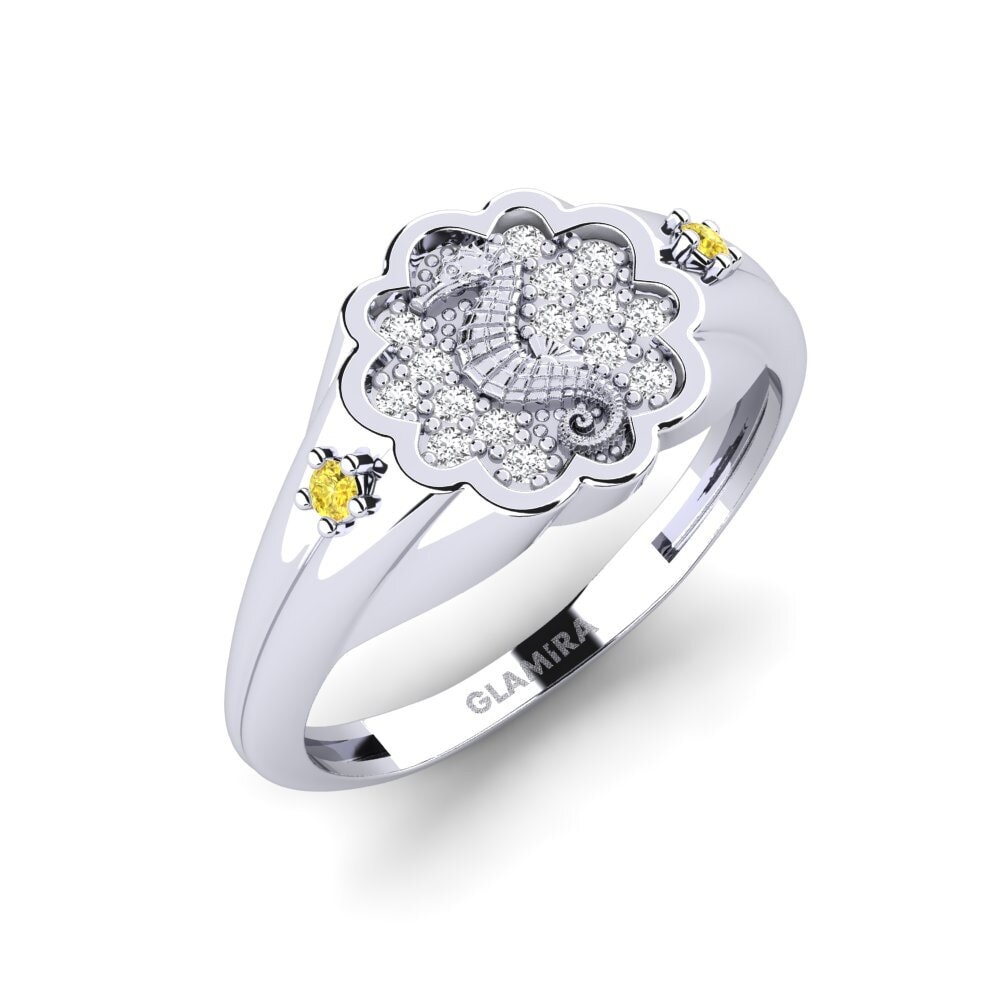 Vàng Trắng 14K Đá Sapphire Vàng Nhẫn Surridenti