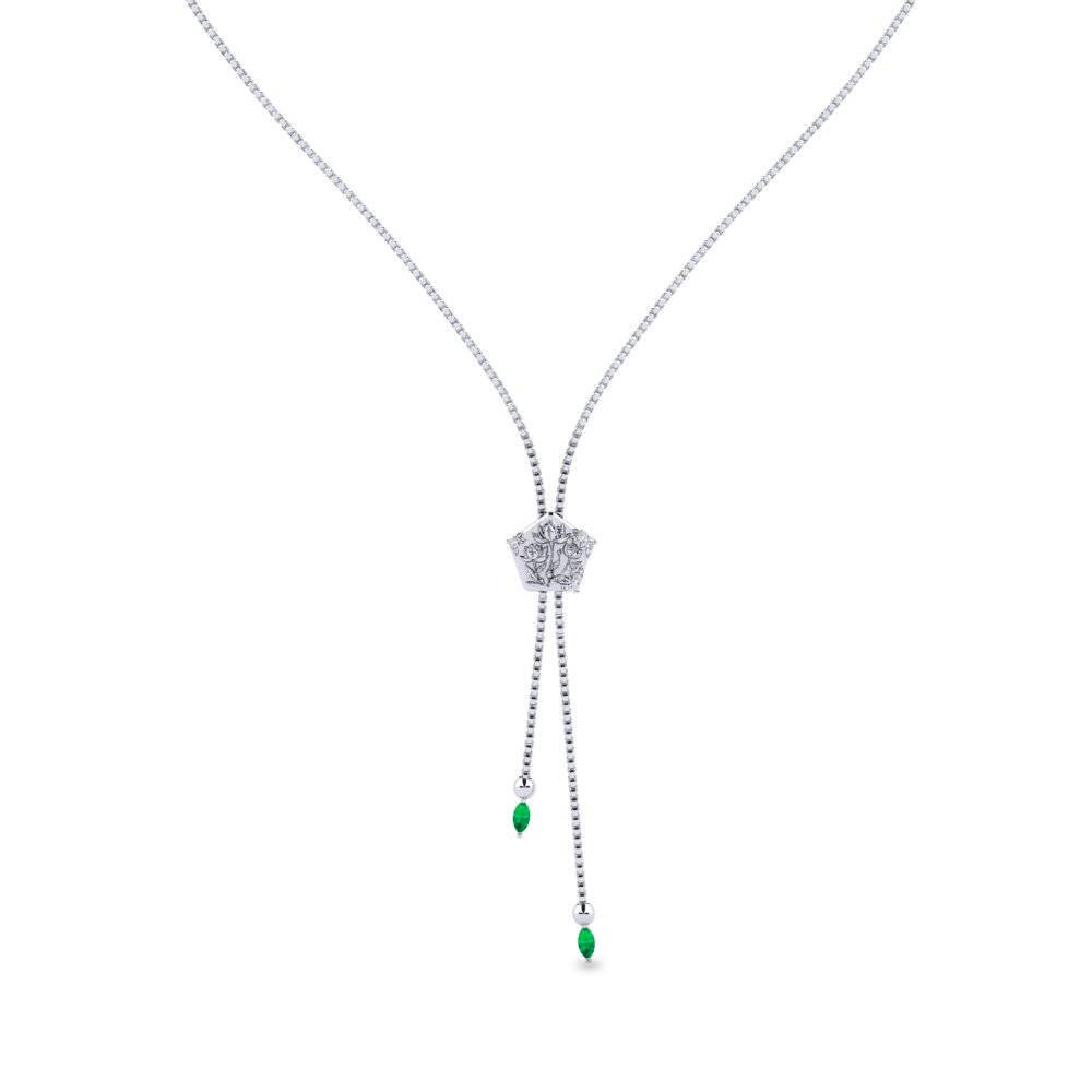 Plata 925 Esmeralda Collar de Mujer Taxaceae