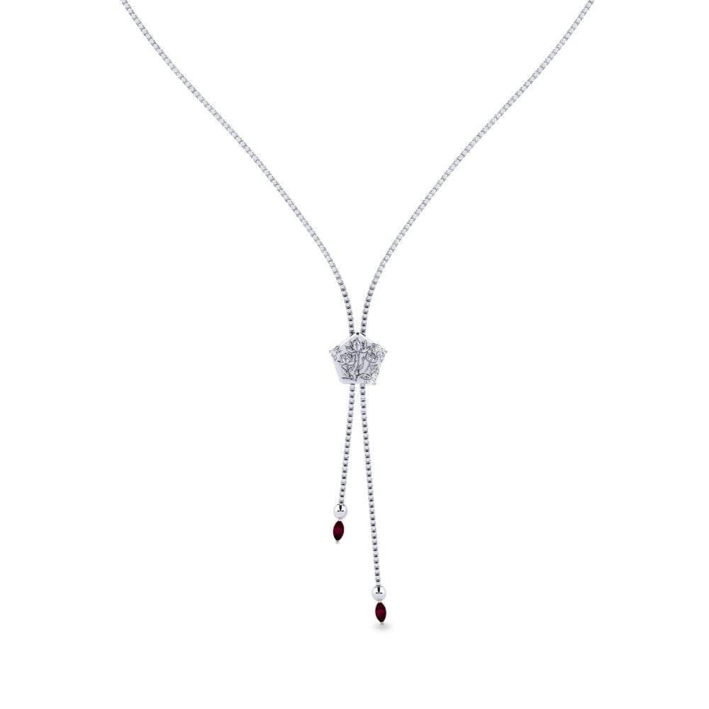 Plata 925 Granate Rhodolite Collar de Mujer Taxaceae