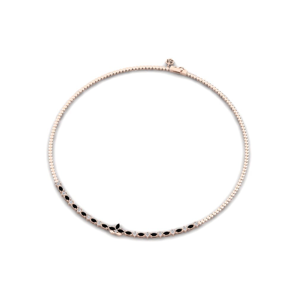 9k Oro Rosa Zafiro negro Colliers Urkraft