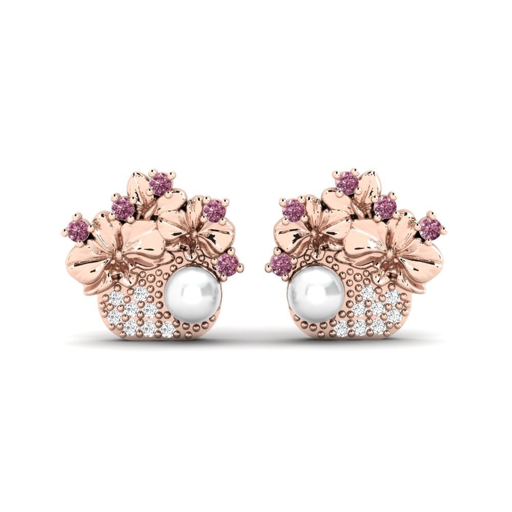 Rotgold 375 Rhodolit-Granat Damen ohrring Valea