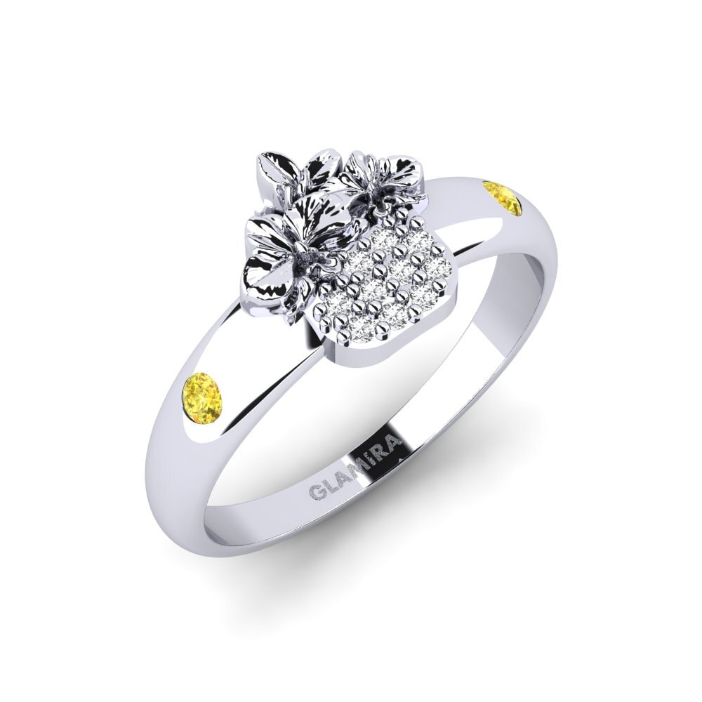 Vàng Trắng 14K Đá Sapphire Vàng Nhẫn Veloria