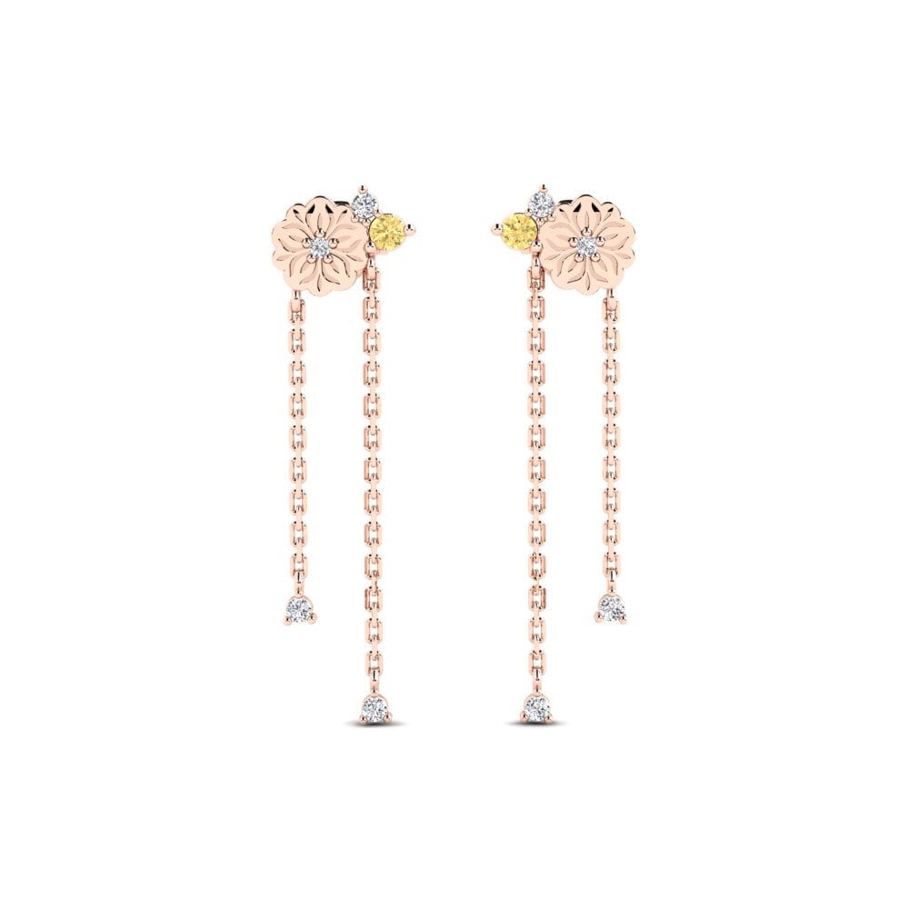 Vàng Hồng 14K Kim Cương Vàng Bông tai nữ Zwaye
