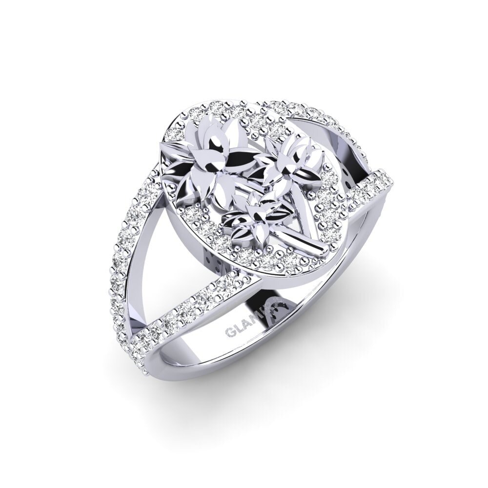 White Silver Ring Alpia