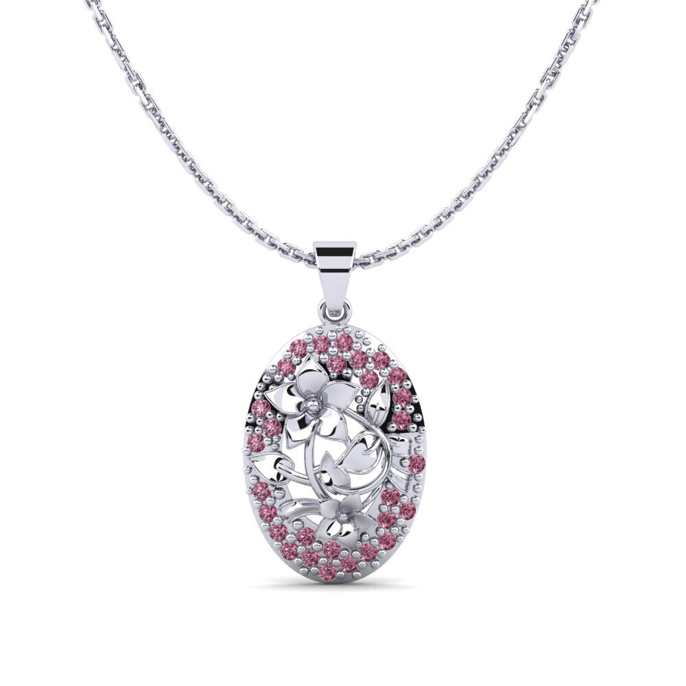 Plata 925 Granate Rhodolite Colgante de Mujer Arecaceae
