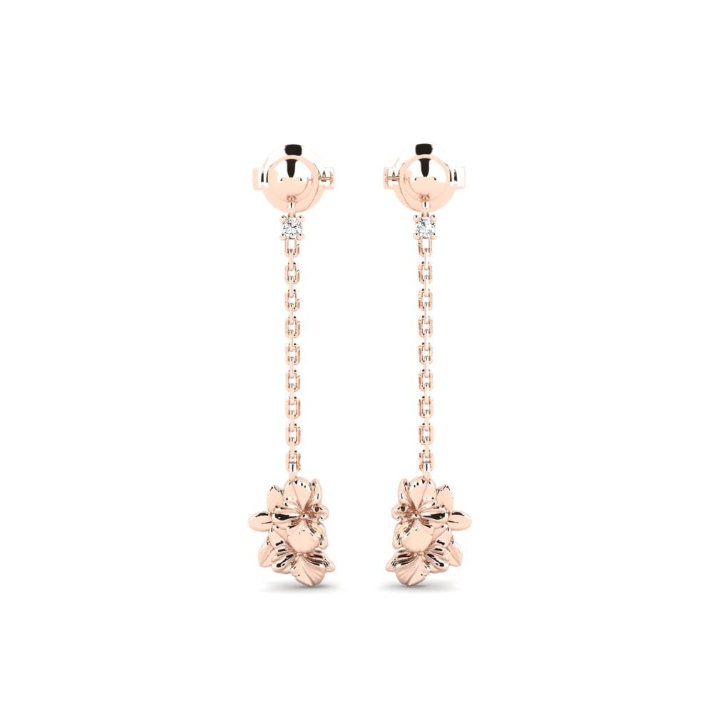 9k Ροζ Χρυσό Μοϊσανίτης Γυναικείο σκουλαρίκι Beekman