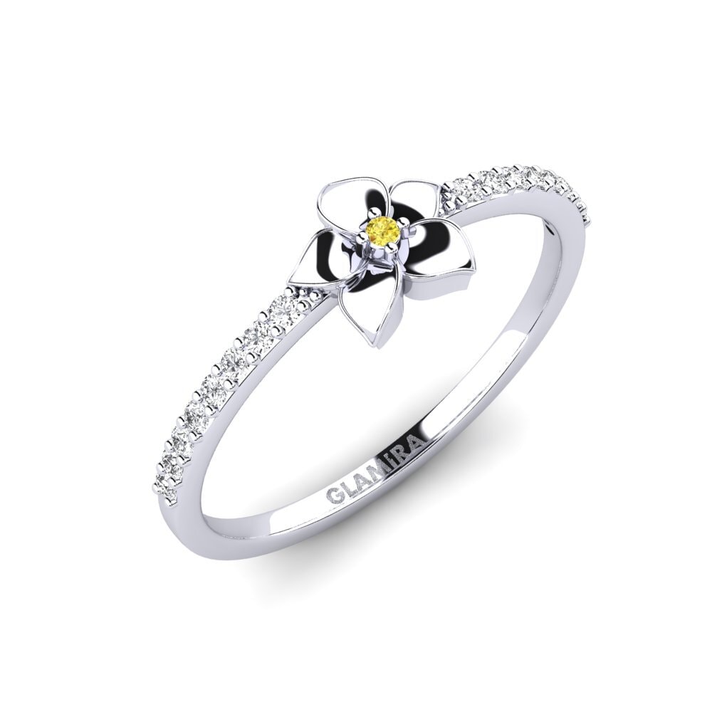 Vàng Trắng 14K Đá Sapphire Vàng Nhẫn Bloomony