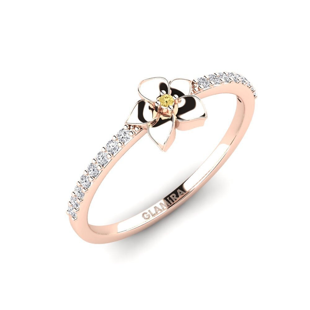 Vàng Hồng 14K Kim Cương Vàng Nhẫn Bloomony