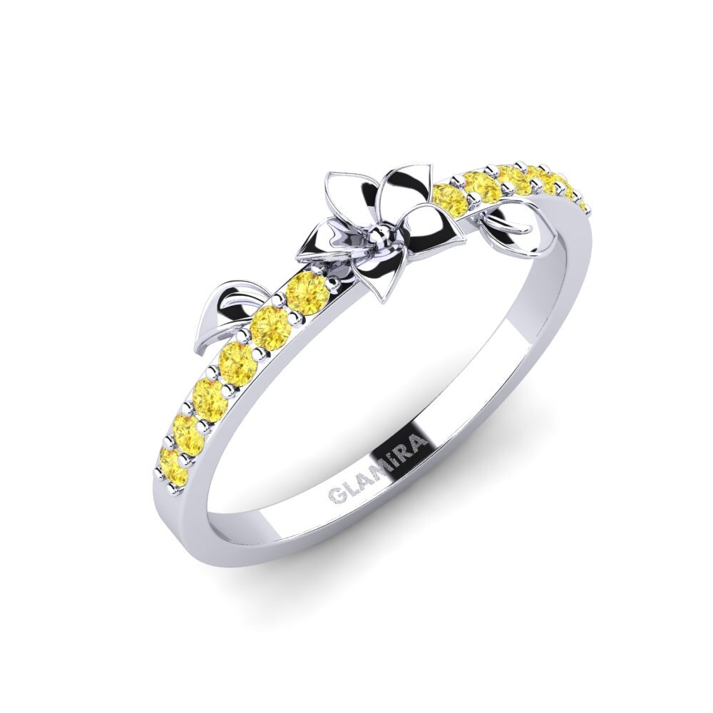 Vàng Trắng 14K Đá Sapphire Vàng Nhẫn Bloomse