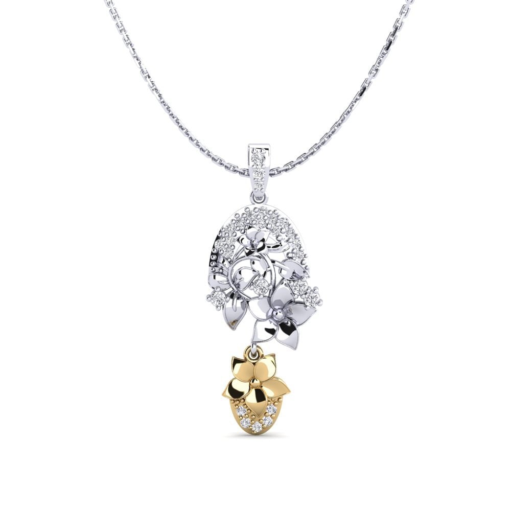 585 Weiß & Gelbgold Labor-gezüchteter Diamant Damen anhänger Calen
