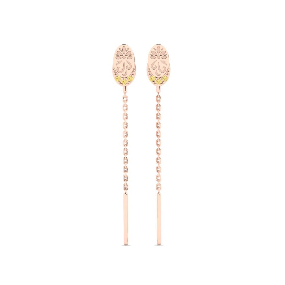 Vàng Hồng 14K Kim Cương Vàng Bông tai nữ Creeoil