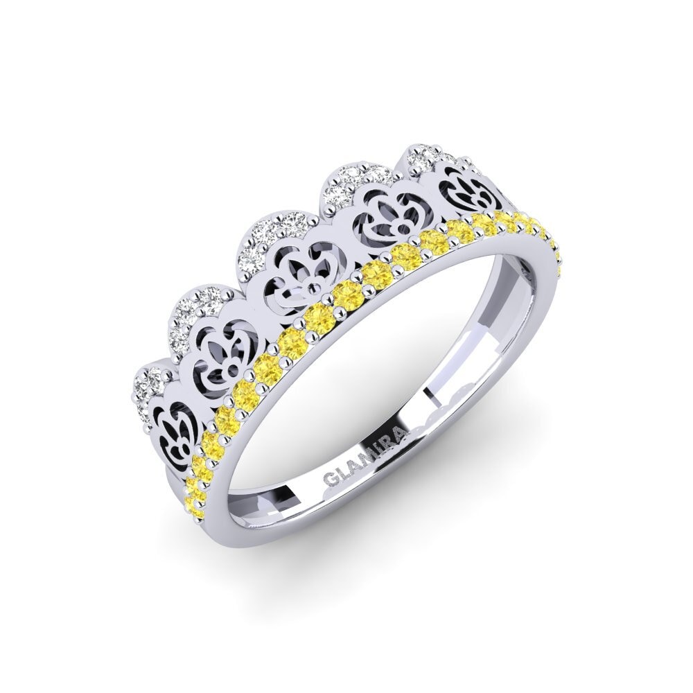 Vàng Trắng 14K Đá Sapphire Vàng Nhẫn Culuri