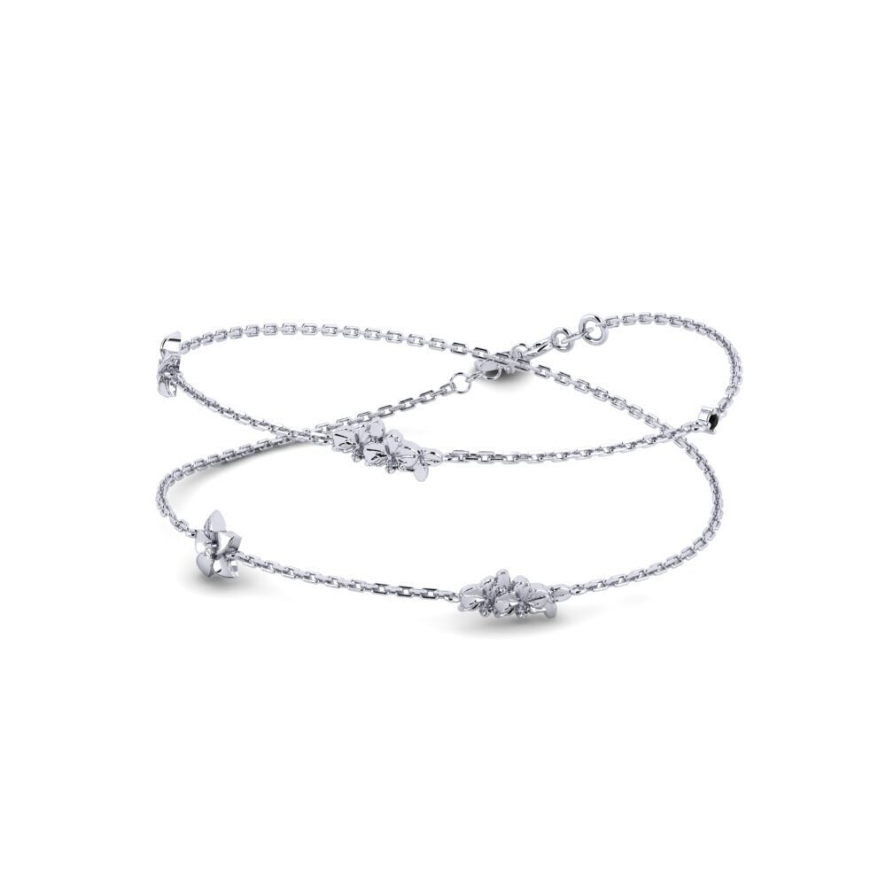 9k Oro Blanco Zafiro negro Collar de Mujer Eclavine