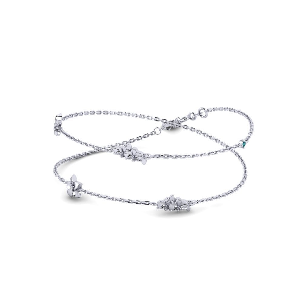 Plata 925 Diamante Azul Collar de Mujer Eclavine